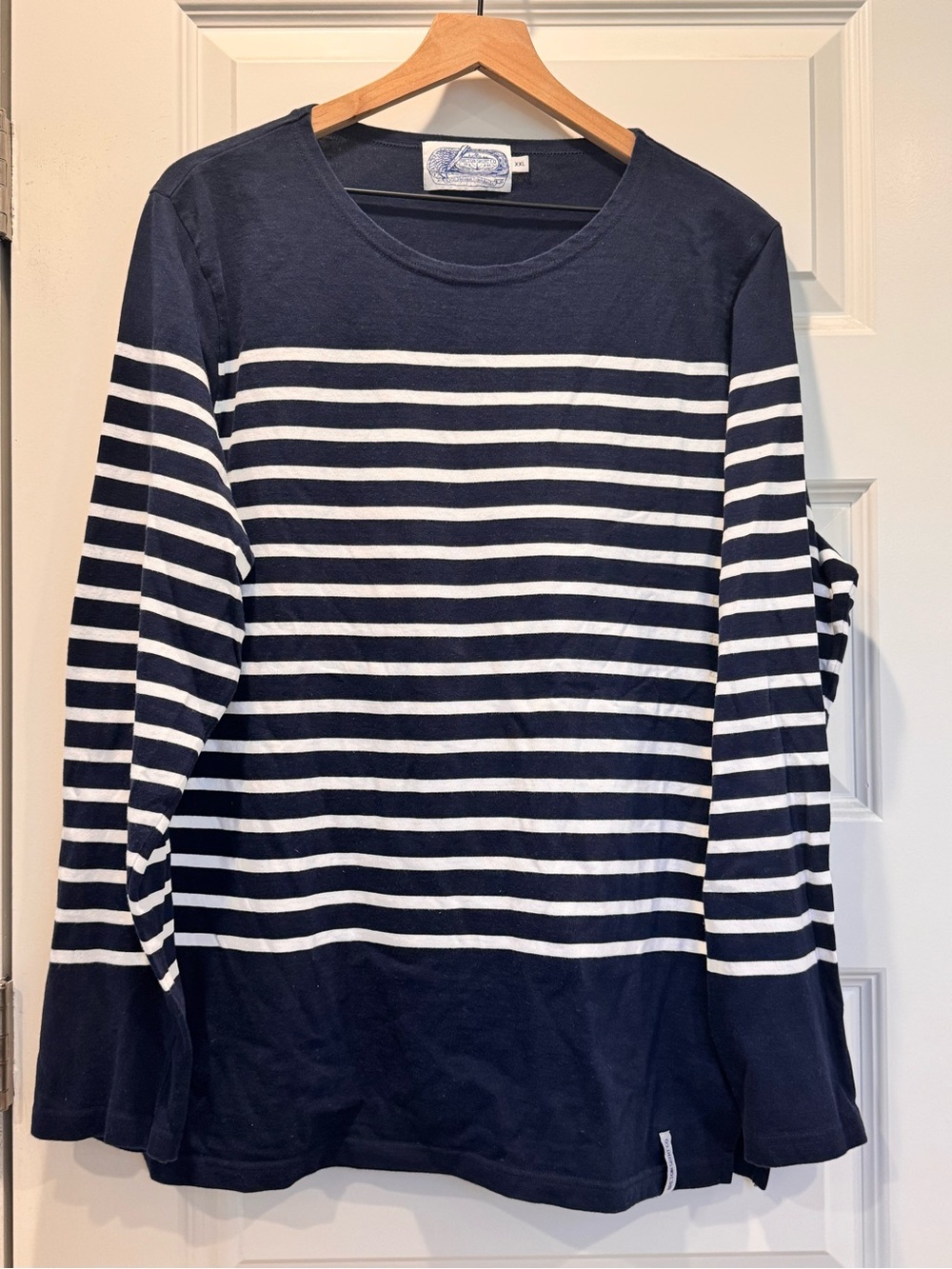 Nautical Striped Long Sleeve Tee - Navy/White